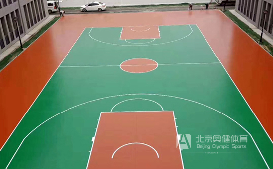 塑胶篮球场地施工图片