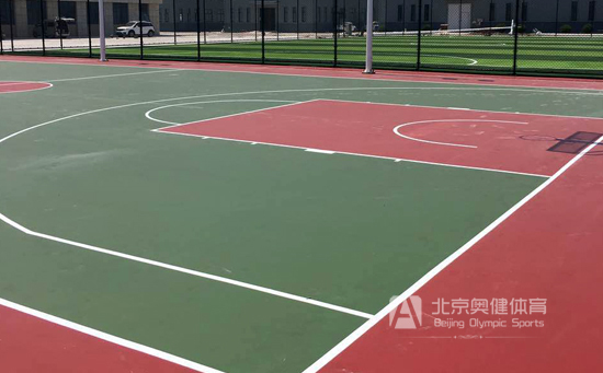 硅pu室外篮球场施工方案之弹性层铺装