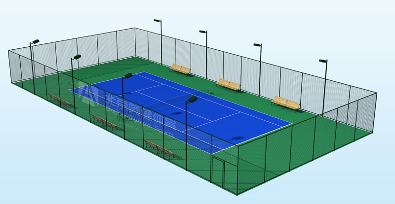 硅pu网球场效果图