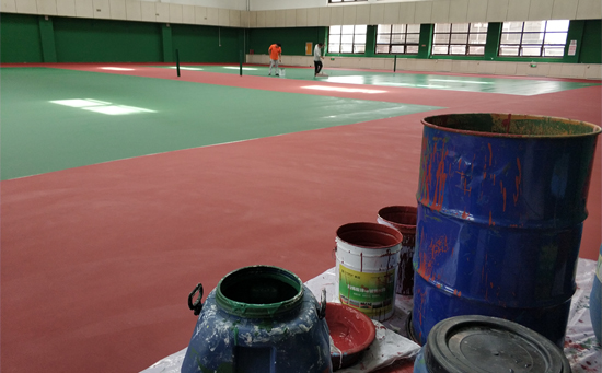 塑胶网球场施工材料