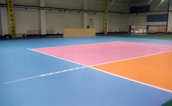 室内pvc运动地板排球场