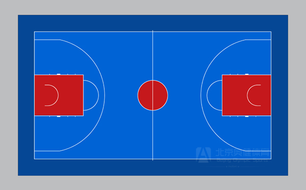 塑胶篮球场蓝色配色方案图片