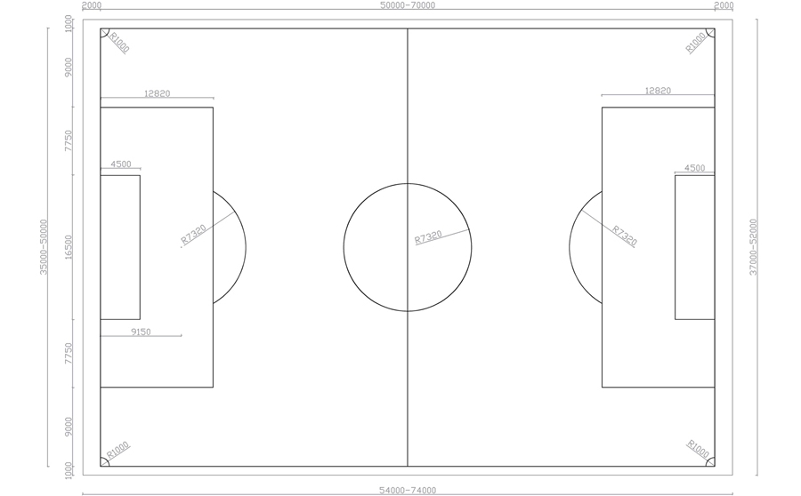 标准7人制人造草足球场尺寸图片