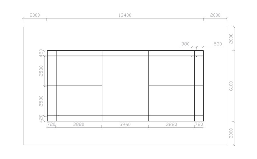羽毛球地面标准尺寸图