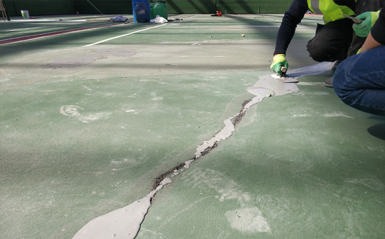 丙烯酸网球场地面裂缝修补