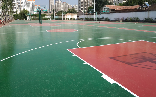 新标准硅pu篮球场从施工到使用需要多久